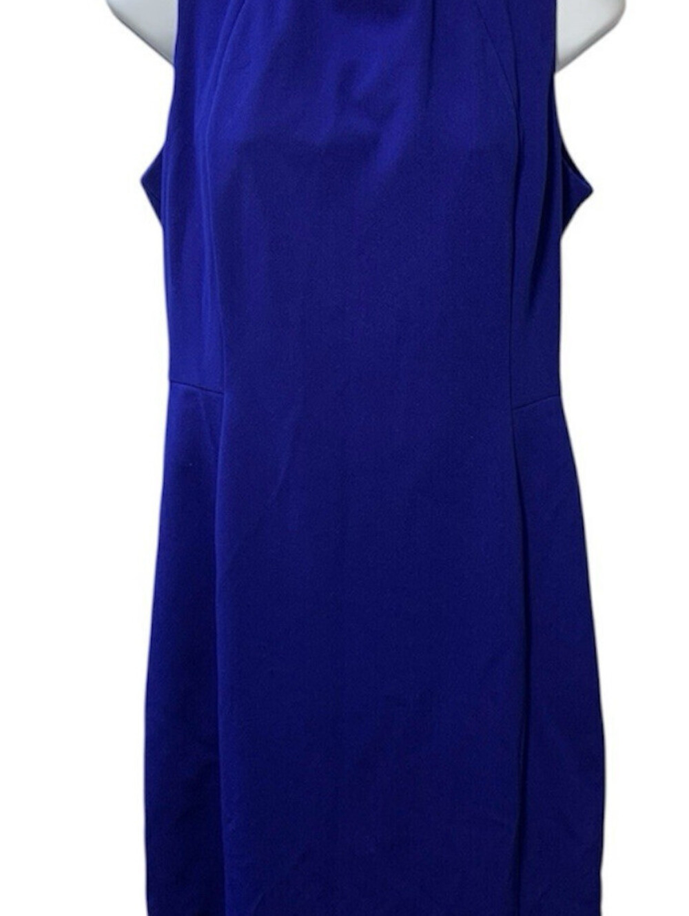 DKNY Women's Sleeveless Jewel Neck Scuba Crepe Sheath Dress Evening Marine 12